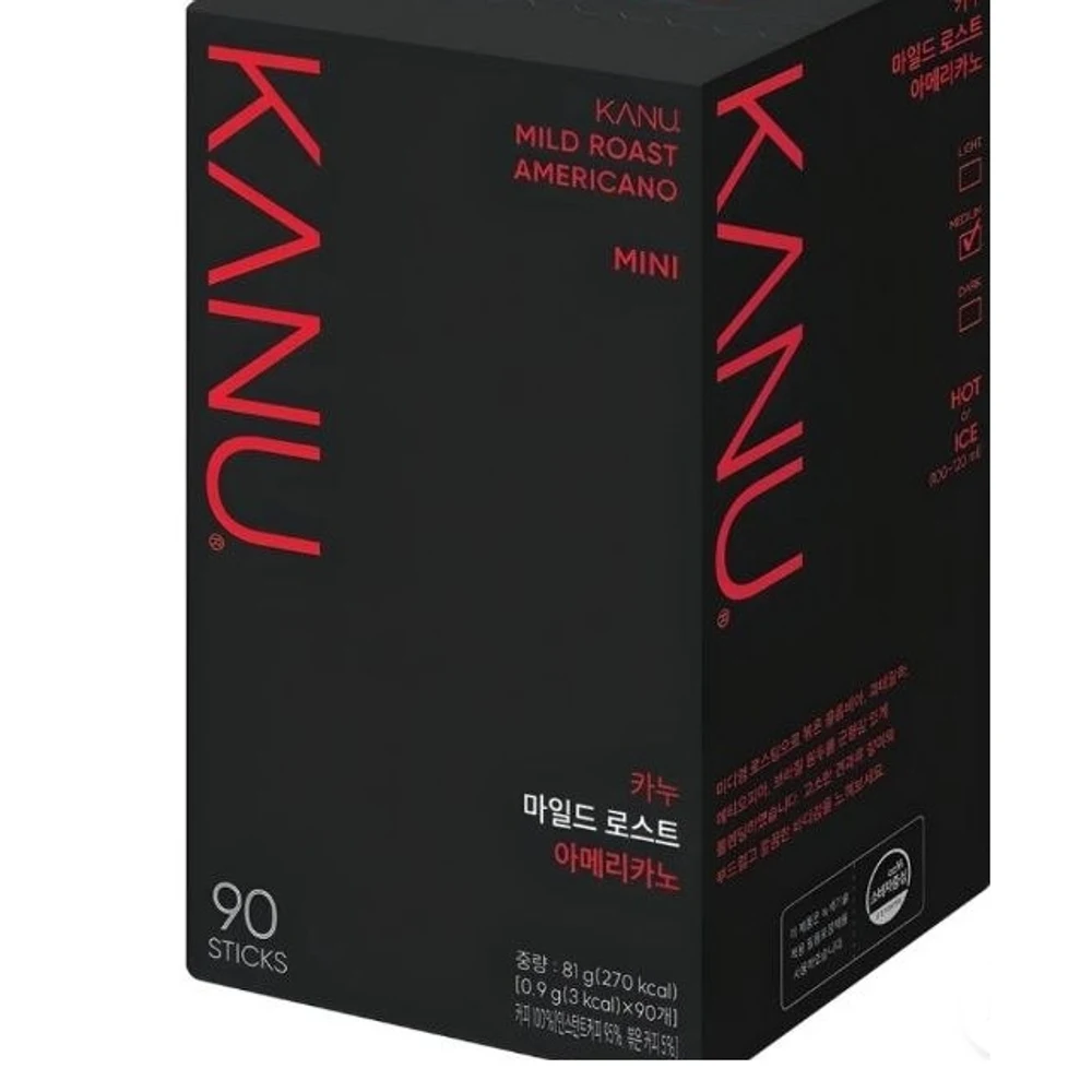 카누 마일드 로스트 아메리카노 미니 원두커피믹스, 900mg, 90개입, 1개
